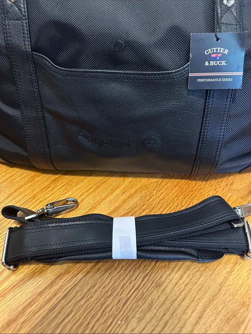 Cutter & Buck Black Duffel Bag with Detachable Shoulder Strap